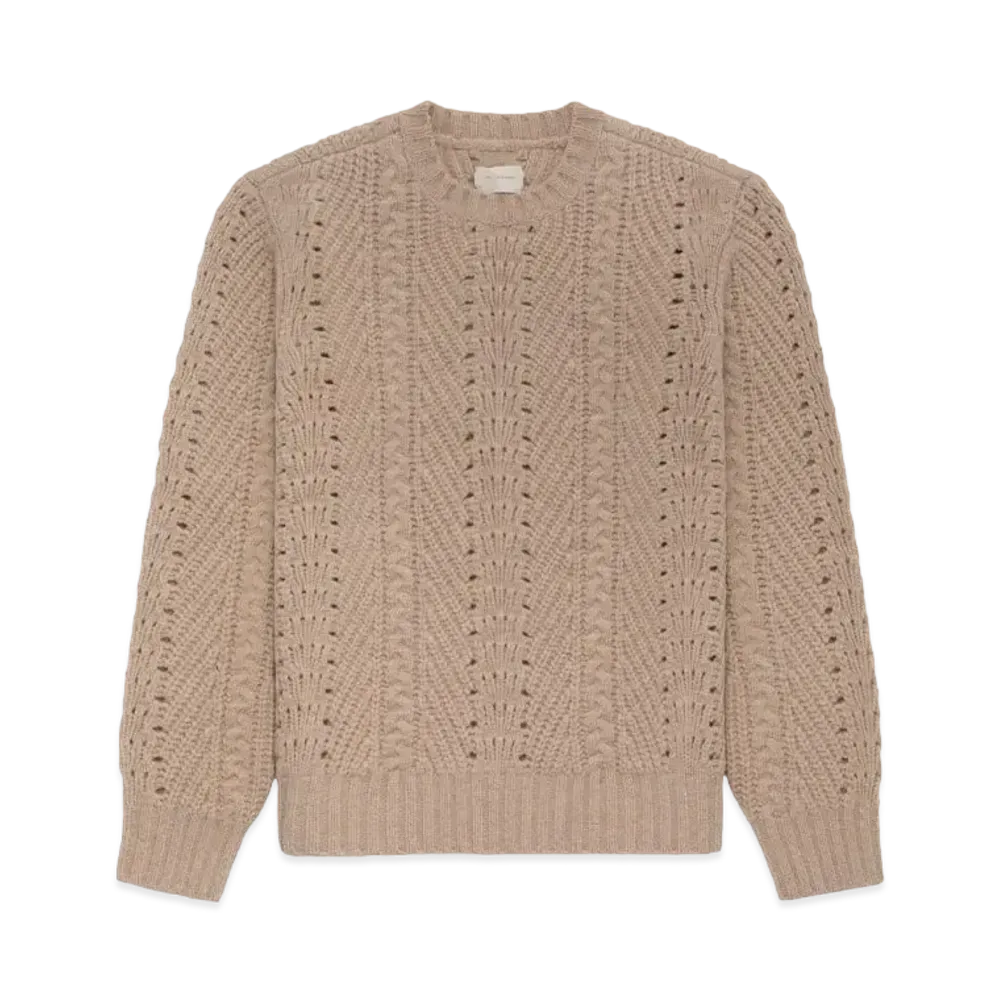 Aime Leon Dore Cable Knit Crewneck Sweater "Beige"