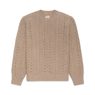 Aime Leon Dore Cable Knit Crewneck Sweater "Beige"