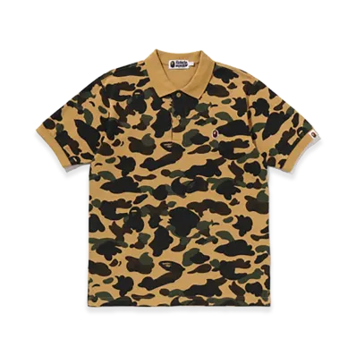 A BATHING APE 1ST Camo One Point Regular Fit Polo Shirt "Yellow"