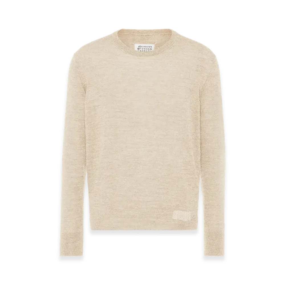 Maison Margiela Wool Blend Patch Sweater "Pink Beige"