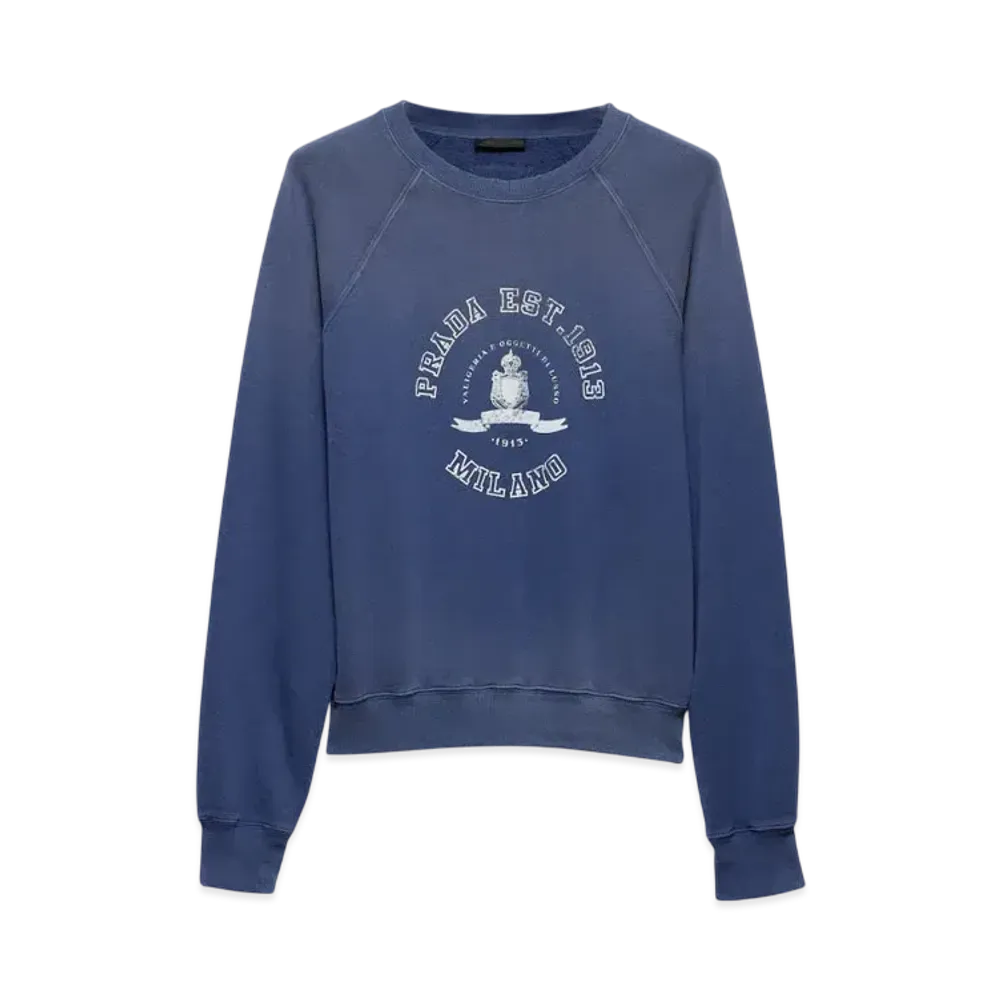 PRADA Men's Cotton Fleece Sweatshirt "Navy"