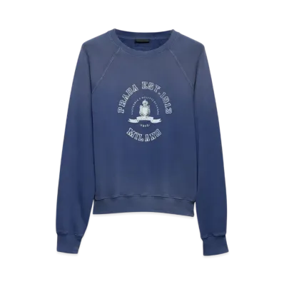 PRADA Men's Cotton Fleece Sweatshirt "Navy"