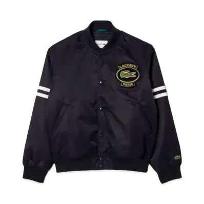 LACOSTE Double Stripe Varsity Jacket "Navy"