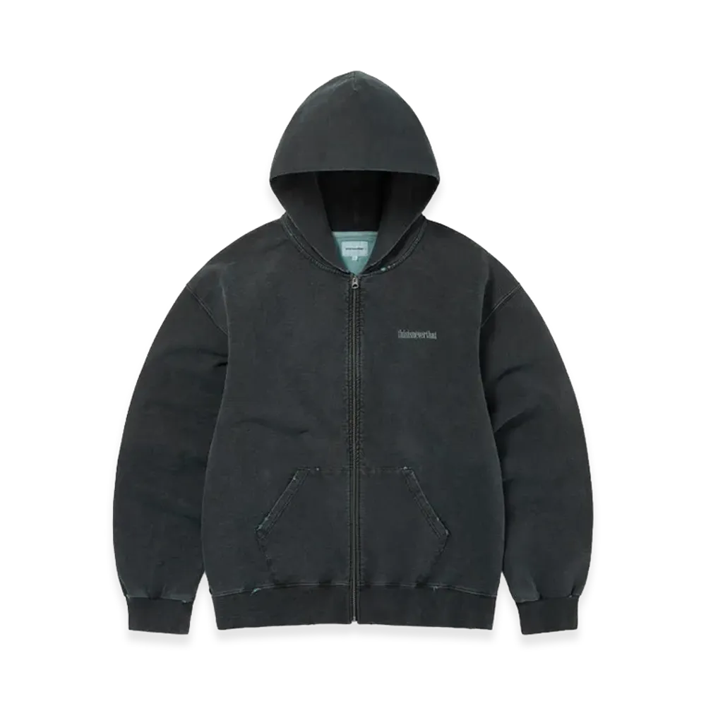 thisisneverthat Damaged Zip Up Hoodie "Faded Black"