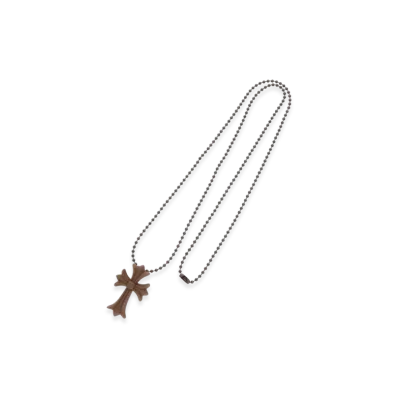 Chrome Hearts Rubber Small CH Cross Silicon Necklace "Brown"