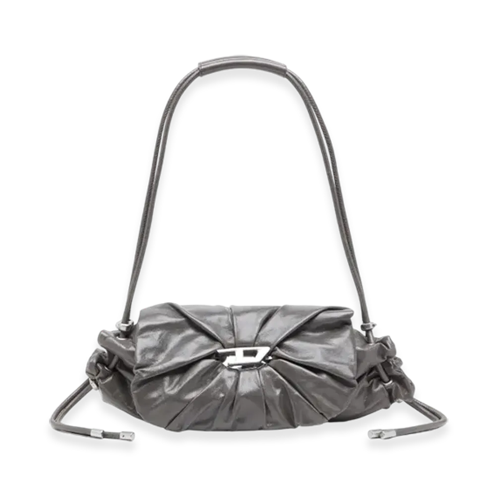 Diesel Scrunch-D Shoulder S Scrunch-D S-Shoulder Bag In Scrunched Leather "Gray"