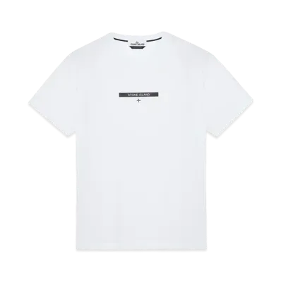 Stone Island 2NS84 COTTON JERSEY, 'MICRO GRAPHICS ONE' PRINT_SLIM FIT "White"