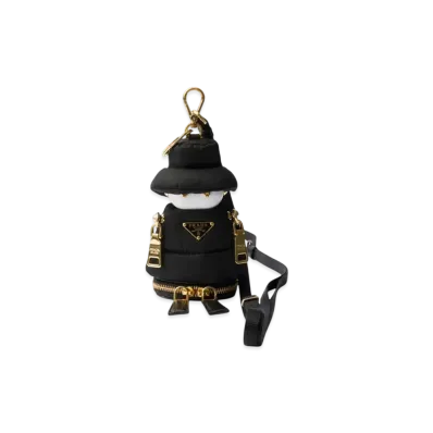 PRADA Soft Robot Re-Nylon Bag Charm "Black"