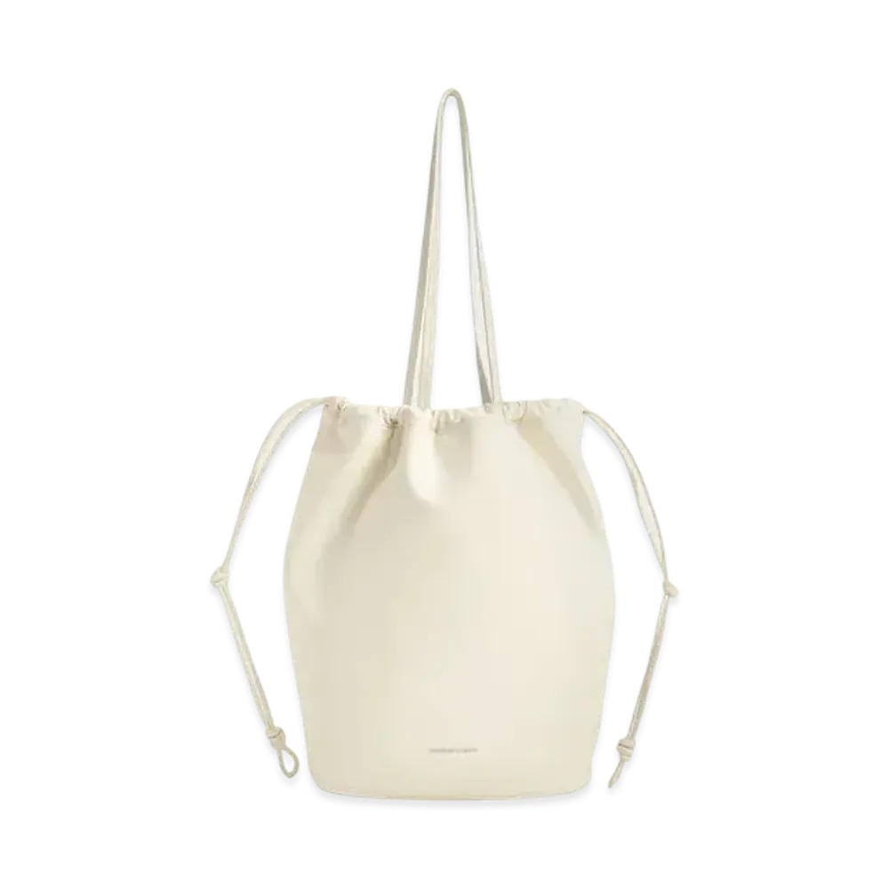 CHARLES & KEITH Sianna Ruched Drawstring Tote Bag "Cream"