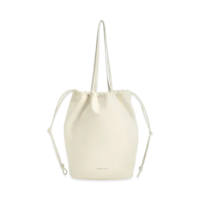 CHARLES & KEITH Sianna Ruched Drawstring Tote Bag "Cream"