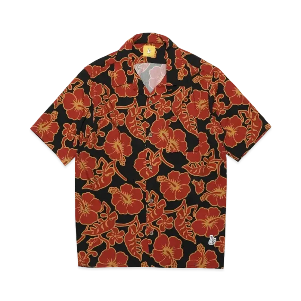 FR2 Hibiscus Aloha Shirt "Black"