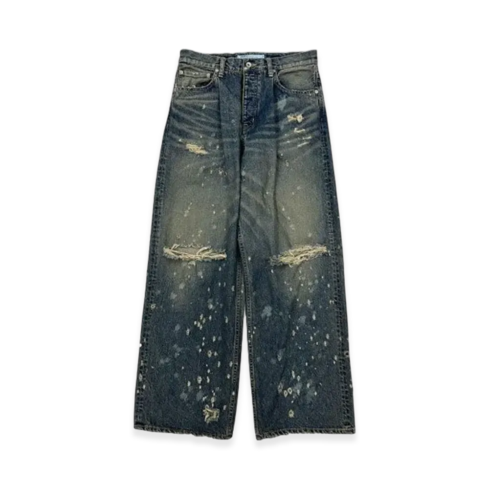 DAIRIKU Super Damage Wide Denim Pants "Indigo"