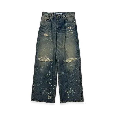 DAIRIKU Super Damage Wide Denim Pants "Indigo"