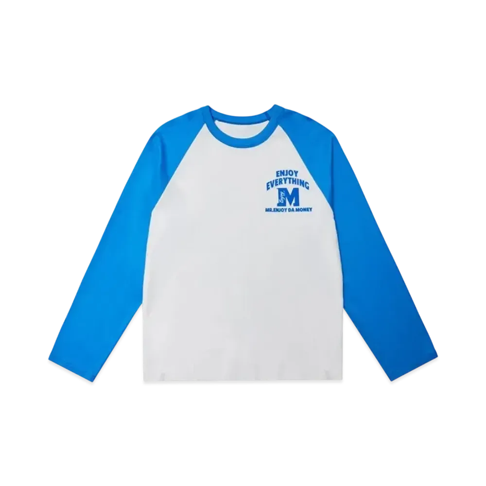MR. ENJOY DA MONEY Emotional Printing Stamps Shoulder Sleeve "Blue"