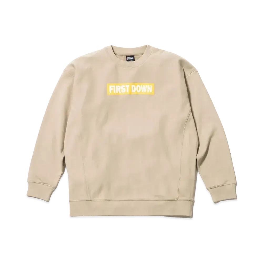 FIRST DOWN GRAPHIC CREW NECK SWEAT "Beige"