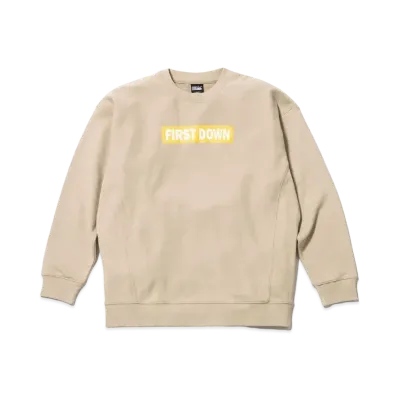 FIRST DOWN GRAPHIC CREW NECK SWEAT "Beige"