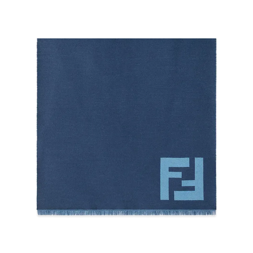 FENDI FF Macro Scarf "Blue"