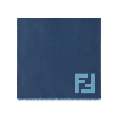 FENDI FF Macro Scarf "Blue"