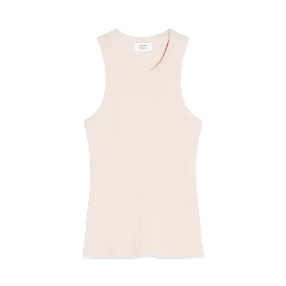 Maison Kitsune Baby Fox Patch Rib Tank Top "Pale Pink"