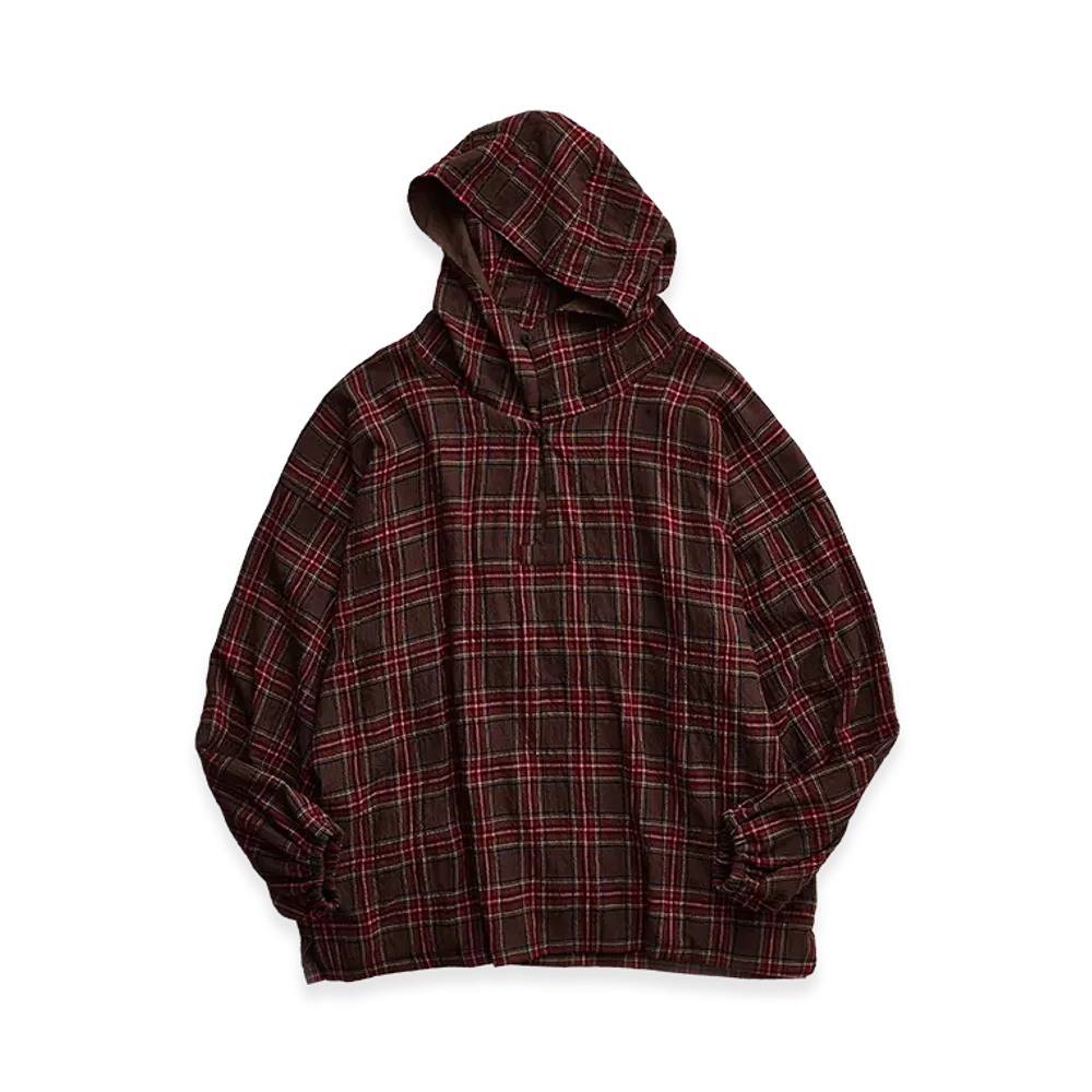 NICENESS Lowden Felted British Check Snow Parka "Brown"