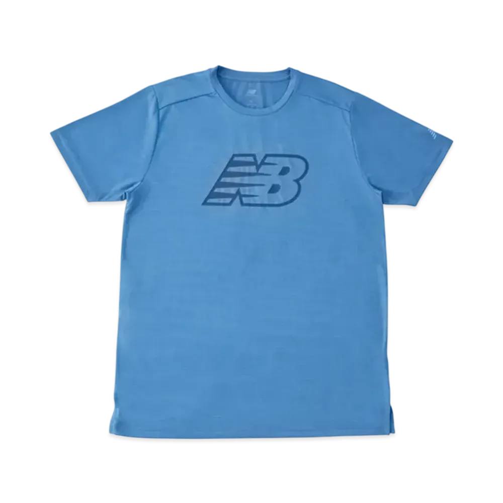 New Balance Sport Essentials Run Graphic Short Sleeve T-Shirt "Blue Agate"
