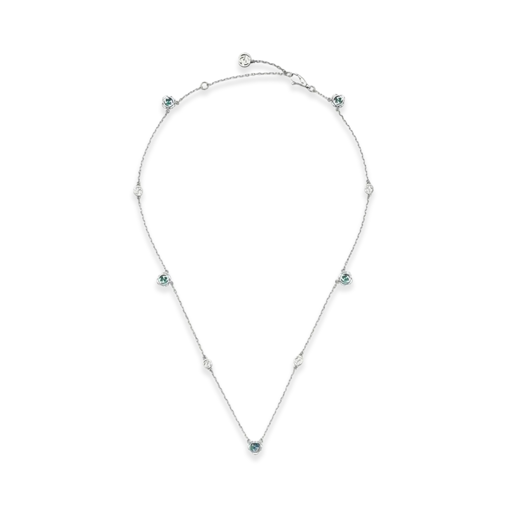 GUCCI Interlocking G 18K Necklace "White Gold"