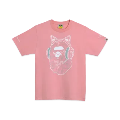 A BATHING APE x Razer NEON CAMO APE HEAD TEE "Pink"
