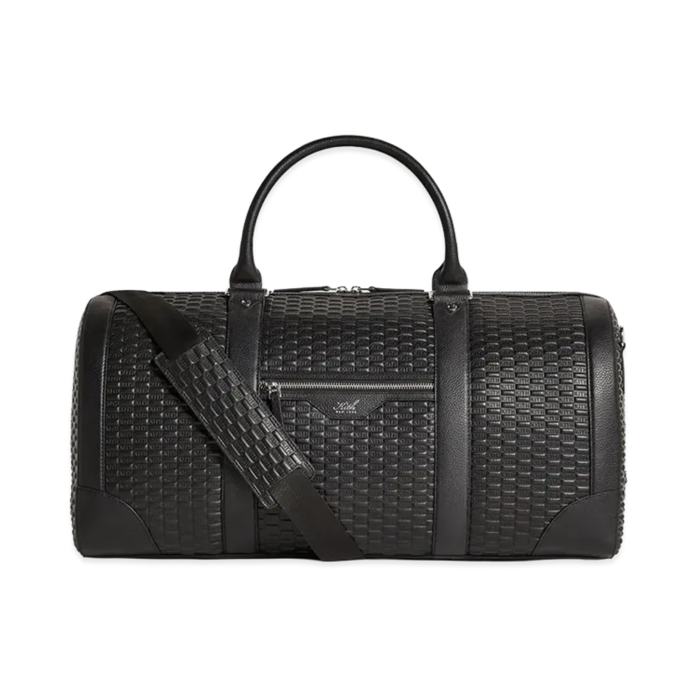 Kith Monogram Tumbled Leather Traveler K55 Duffle Bag "Black"