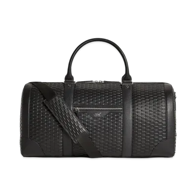 Kith Monogram Tumbled Leather Traveler K55 Duffle Bag "Black"