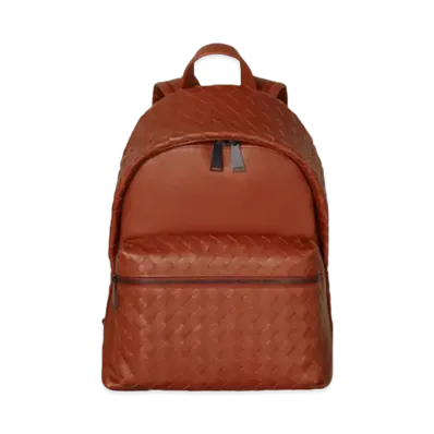 Bottega Veneta Medium Intrecciato Woven VN Leather Backpack "Rust"