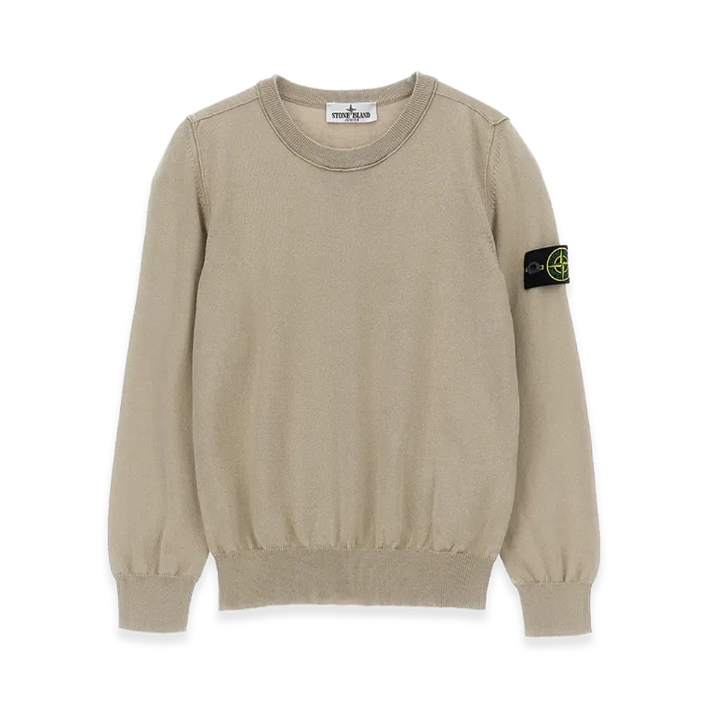 Stone Island Kids Logo Badge Sweater "Beige"
