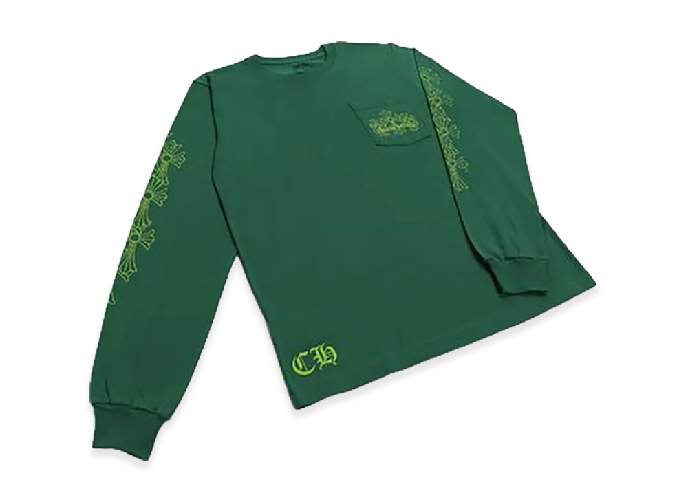 Chrome Hearts Cemetery Cross Logo L/S T-Shirt "Green"