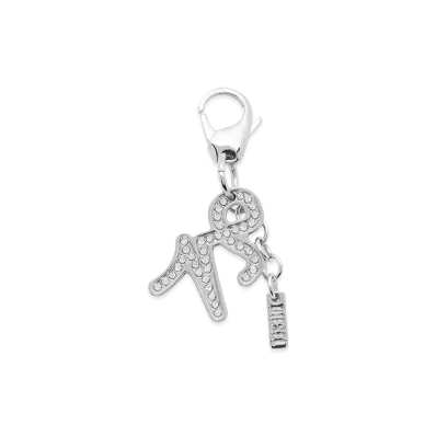 Diesel Charm Capricorn Metal Charm With Rhinestones "Silver"