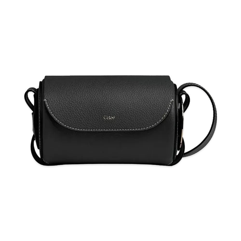 Chloe Darryl Mini Bag In Grained & Smooth Calfskin "Black"