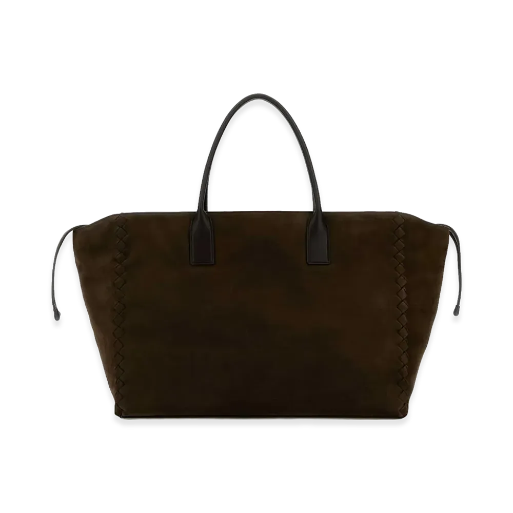 Bottega Veneta Nabuk Large Cabat Shopping Bag "Dark Brown"