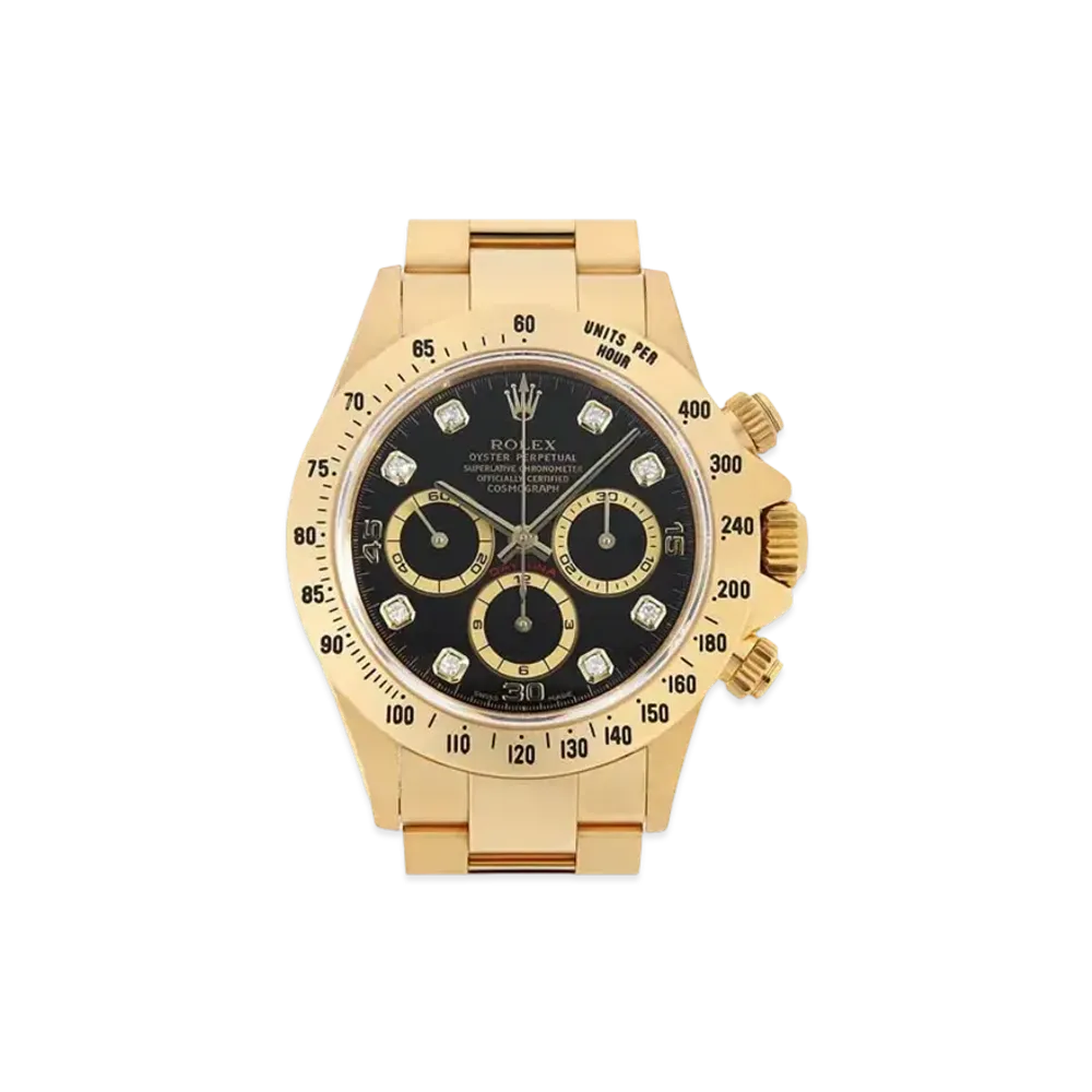 ROLEX Cosmograph Daytona 8P Diamonds "Black/Yellow Gold"