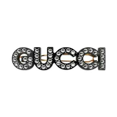 GUCCI Crystal Gucci Hair Slide