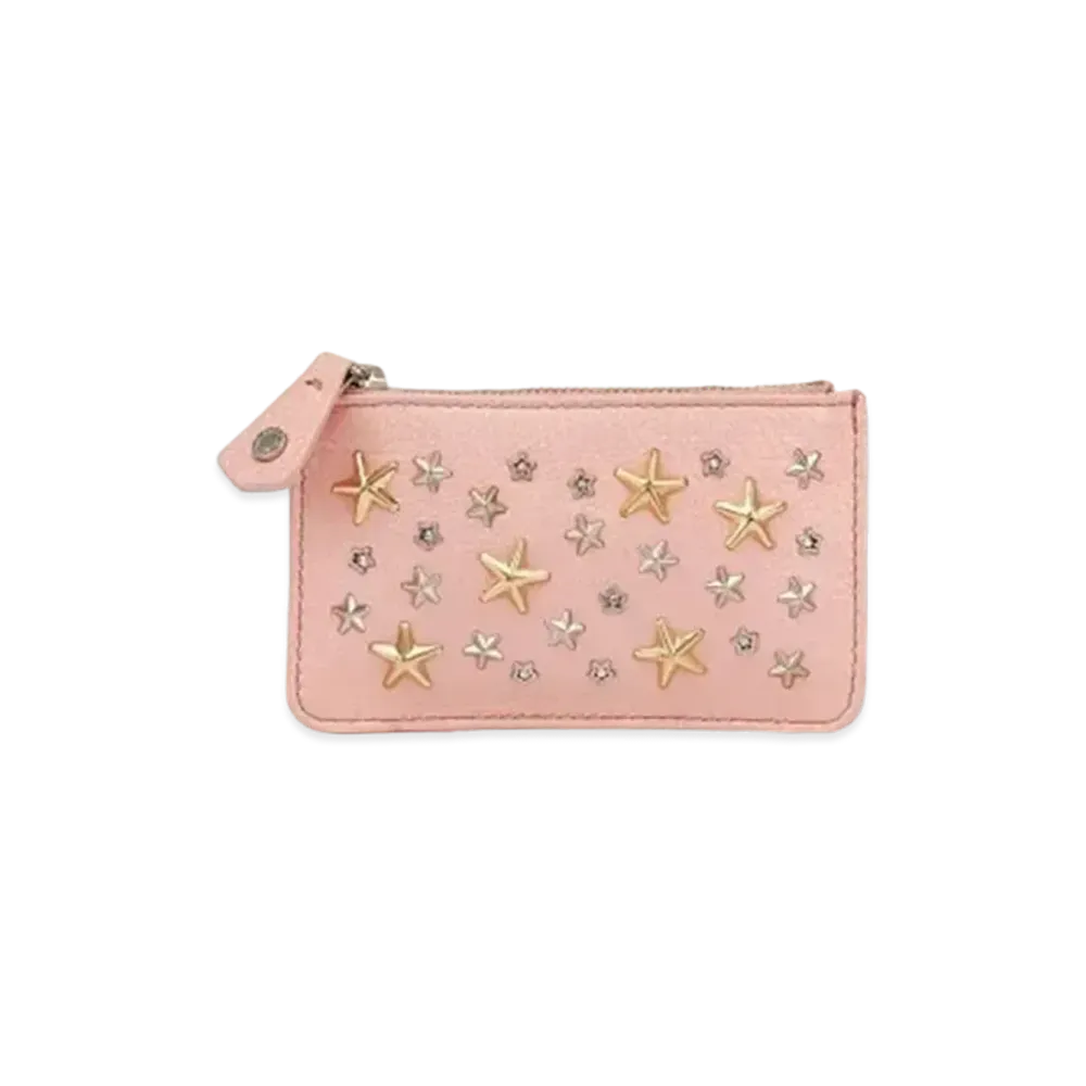 Jimmy Choo Nancy Pearlized Metallic Deerskin Key Case With Star Studs "Multi Metallic Mix/Camellia"