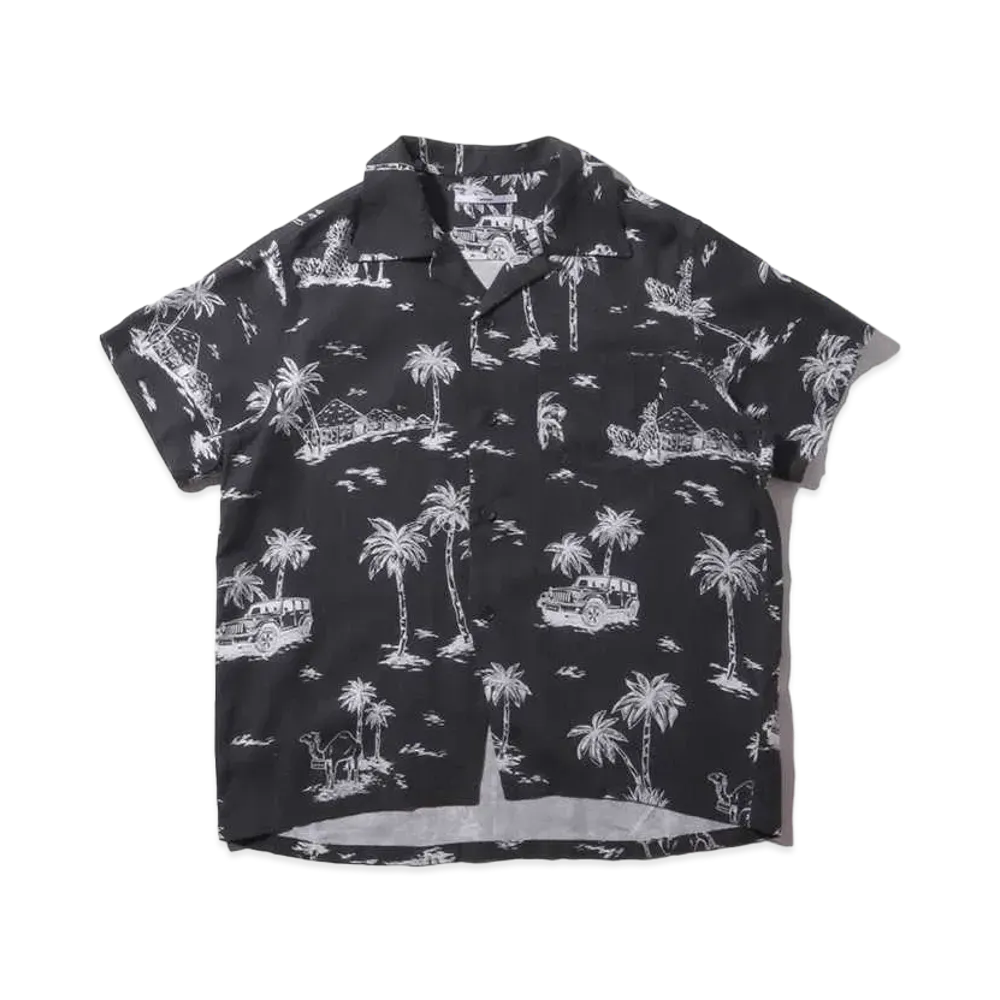 atmos pink Safari Pattern Aloha Shirt "Black"