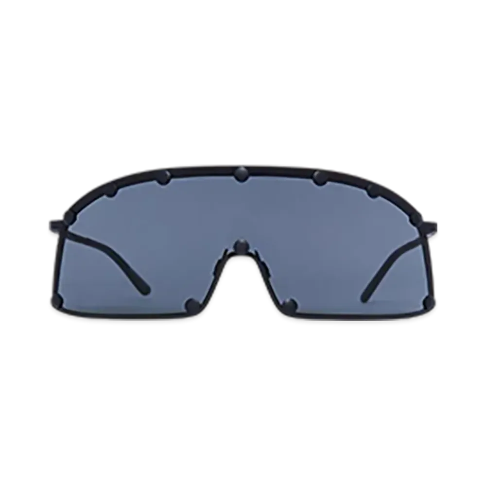 Rick Owens Shielding Sunglasses "Black Temple/Black"