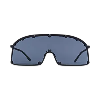 Rick Owens Shielding Sunglasses "Black Temple/Black"