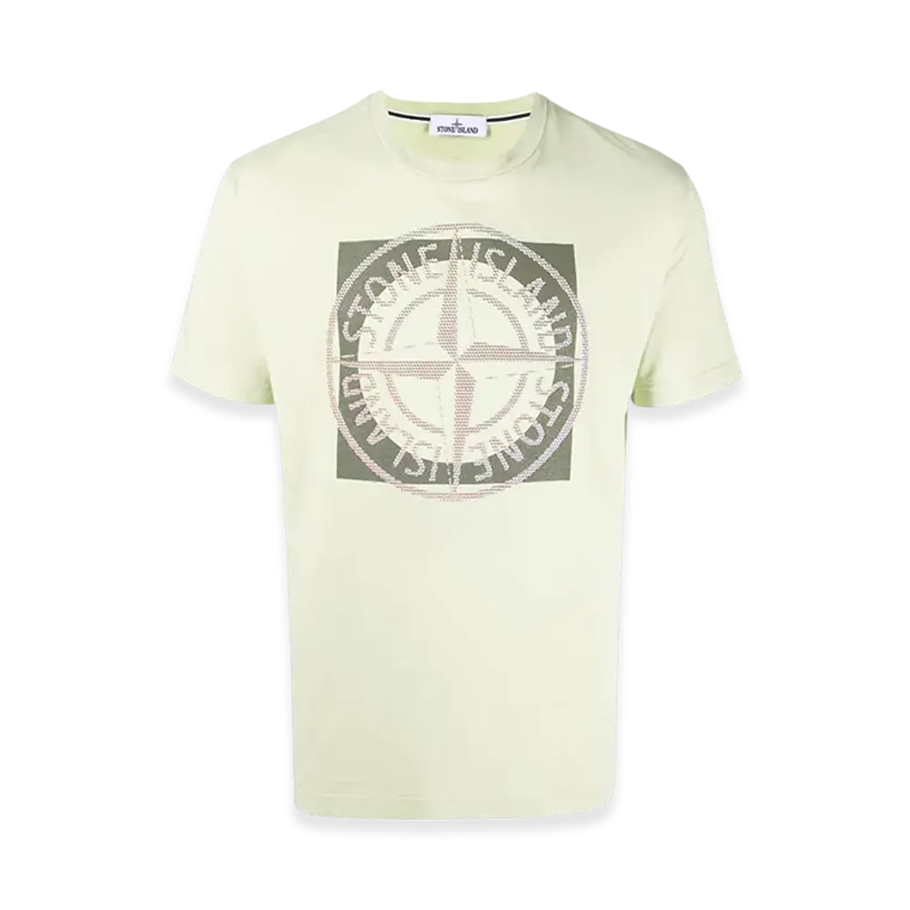 Stone Island 2NS93 Cotton Jersey Garment Dyed Tricromia Two T-Shirt - 22SS "Light Green"