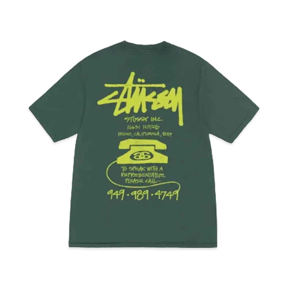 Stussy Old Phone Tee Pigment Dyed "Forest"