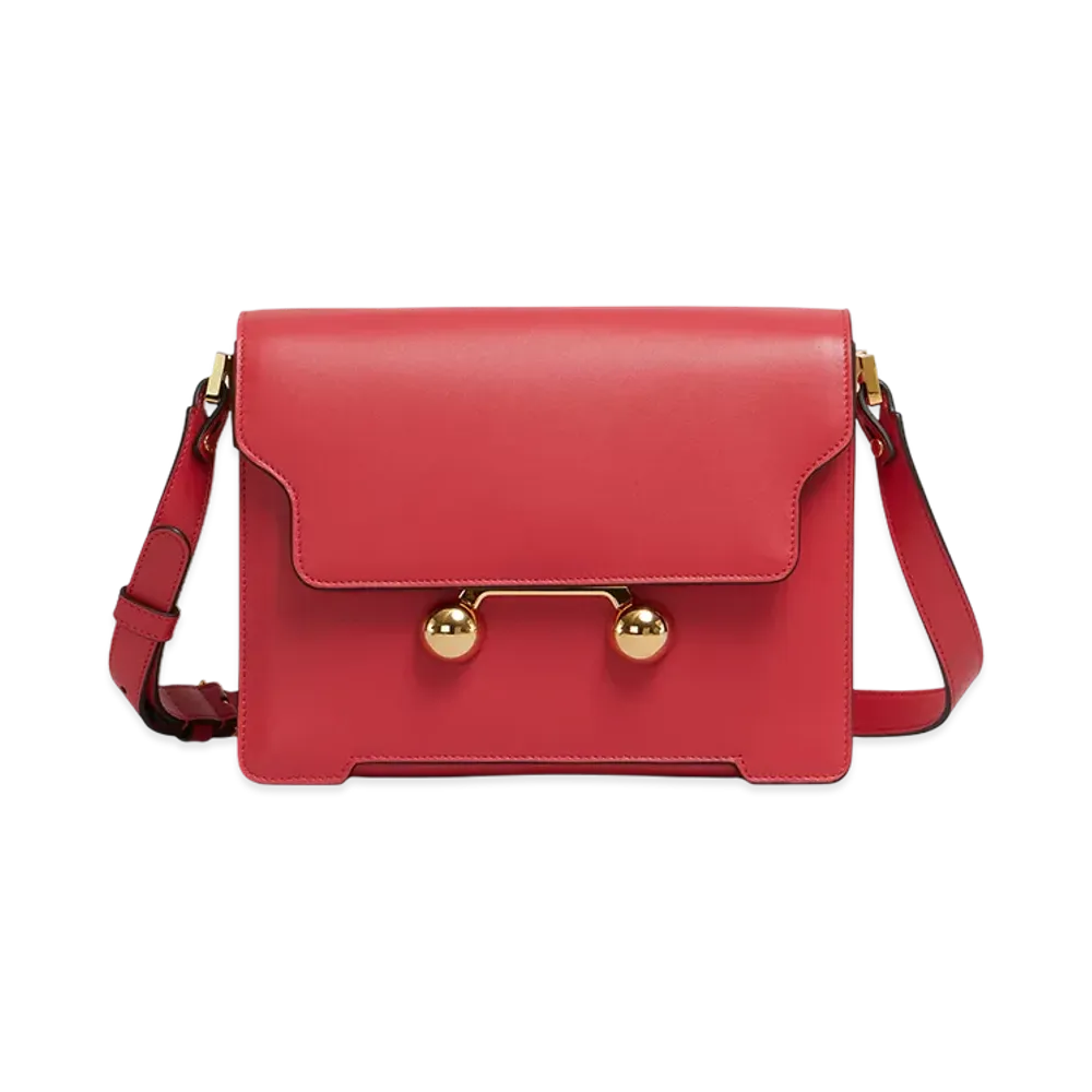 MARNI Trunkaroo Medium Shoulder Bag in Leather "Tulip"