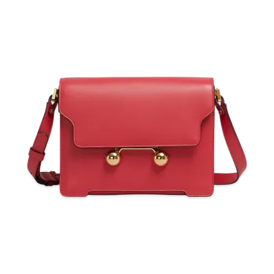 MARNI Trunkaroo Medium Shoulder Bag in Leather "Tulip"