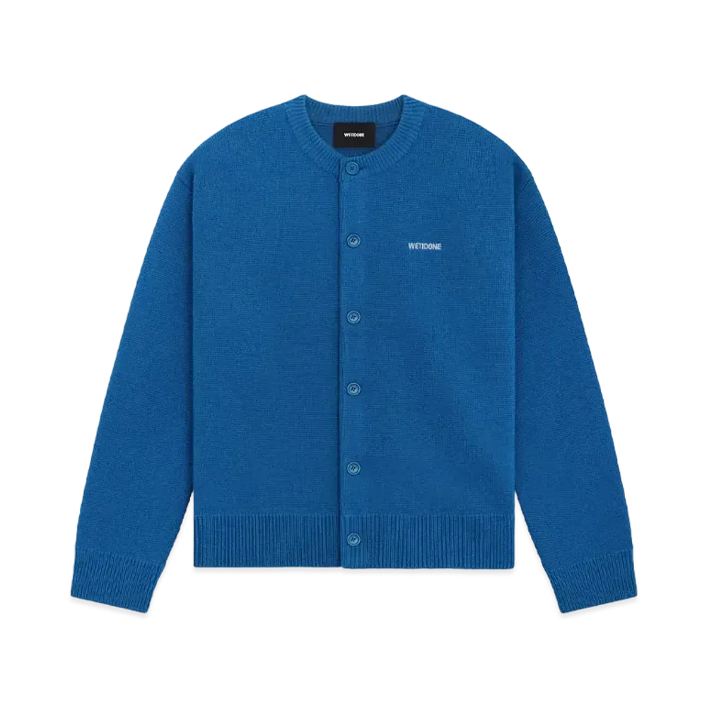 WE11DONE Logo Knit Cardigan "Blue"