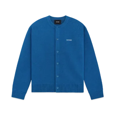 WE11DONE Logo Knit Cardigan "Blue"