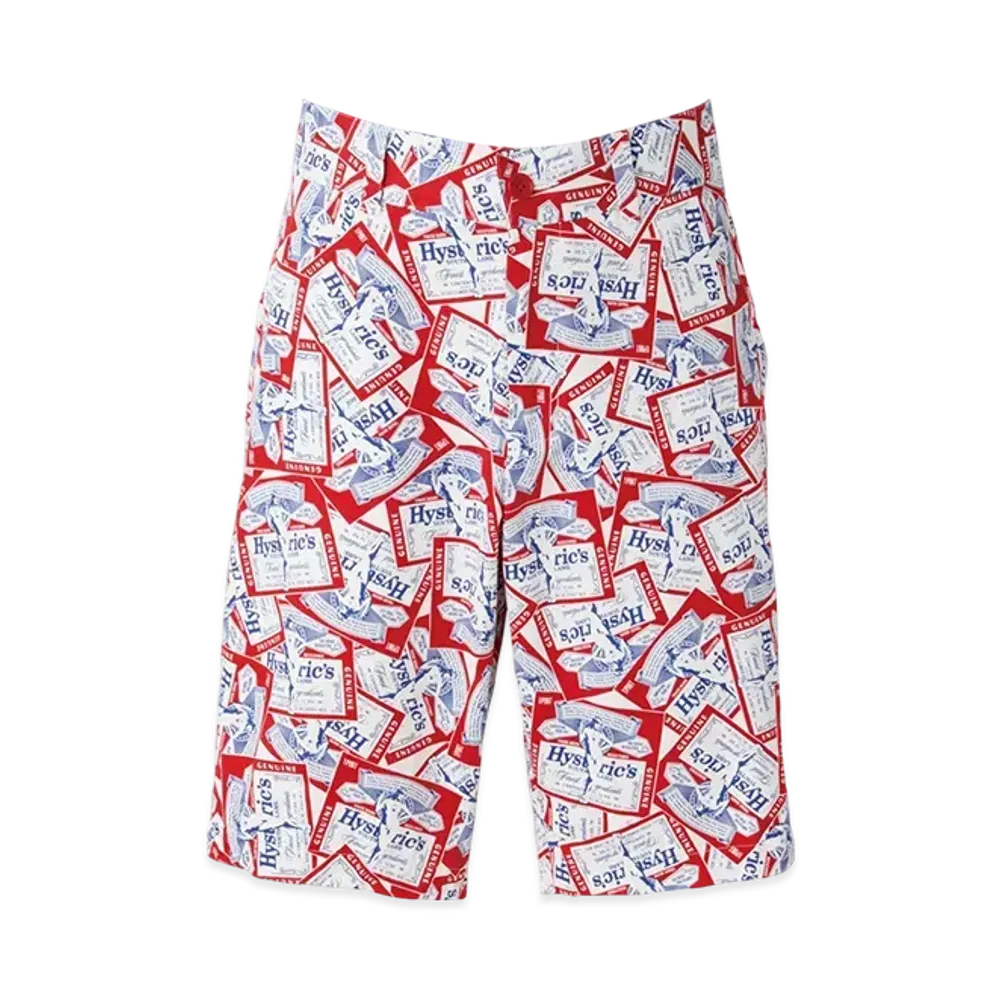 HYSTERIC GLAMOUR HG Label Pattern Shorts "Red"