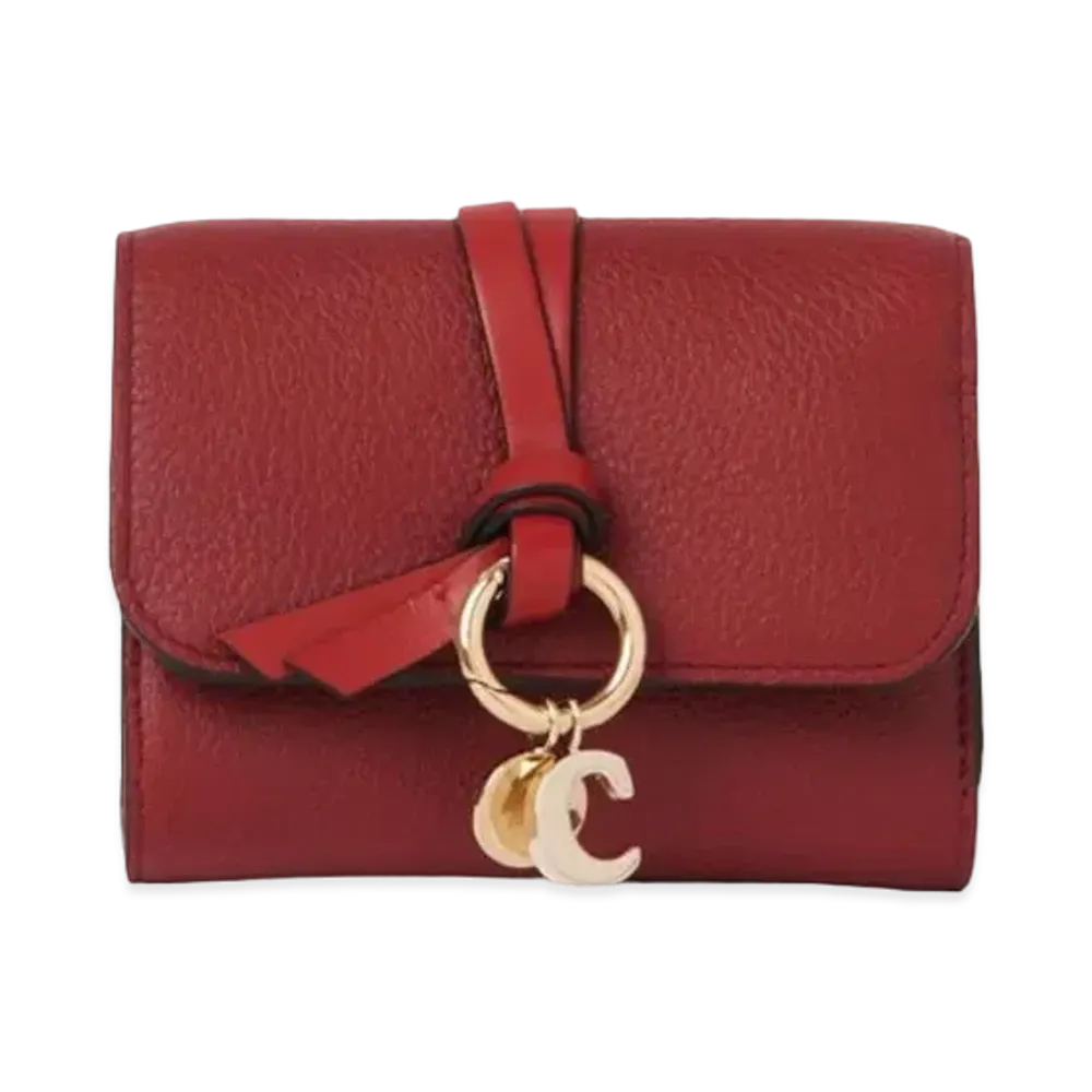 Chloe Alphabet Small Tri-Fold "Deep Claret"