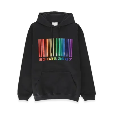 VTMNTS Big Barcode Hoodie Parka "Black"